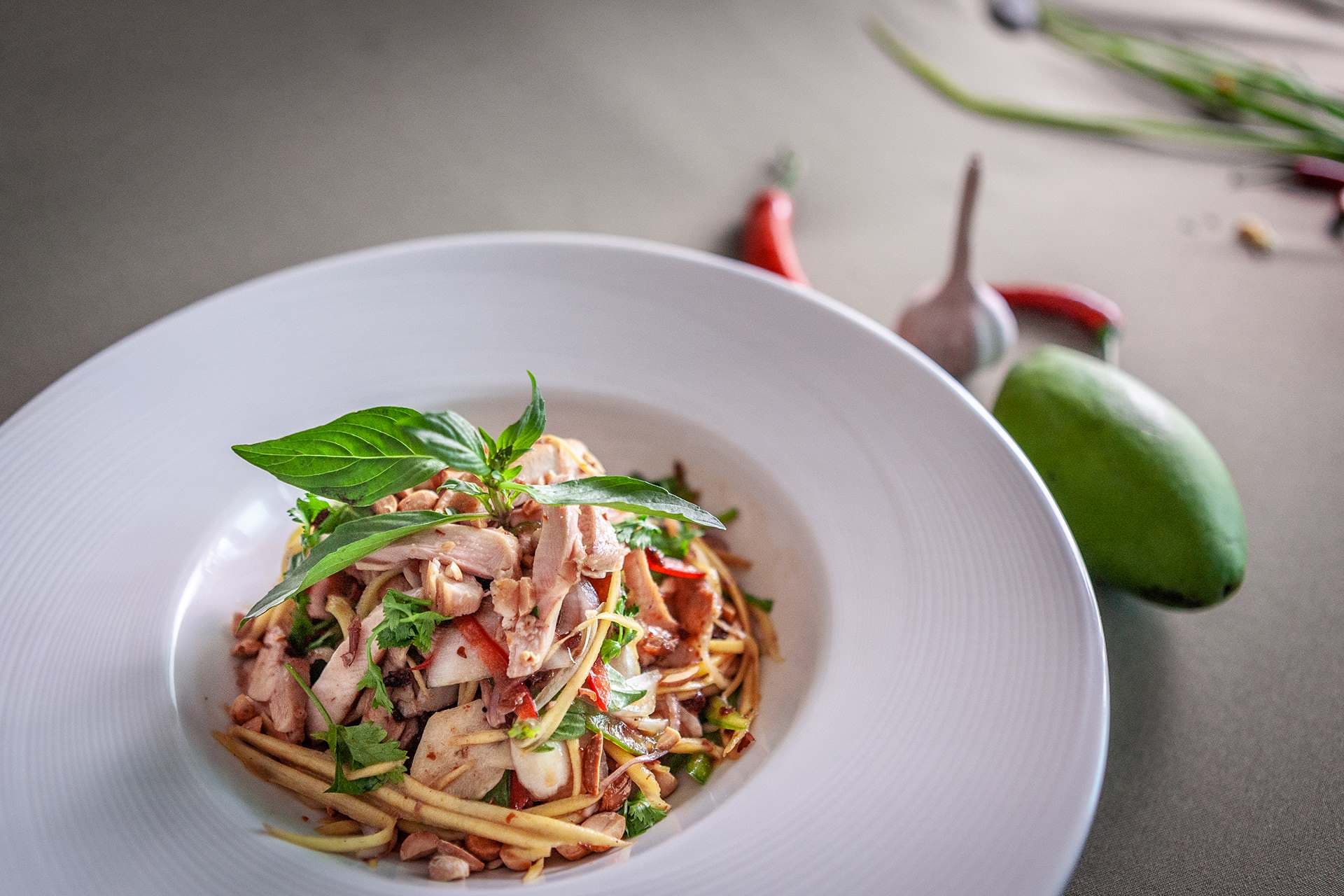 Mekhala Bar and Restaurant green mango salad with chicken